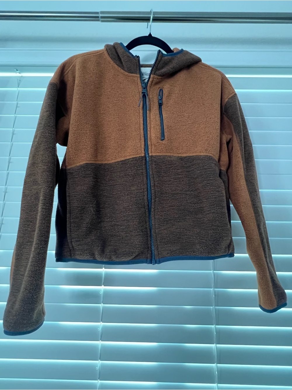 UpWest Two-Tone Brown Zip Hoodie Jacket. Size XS.